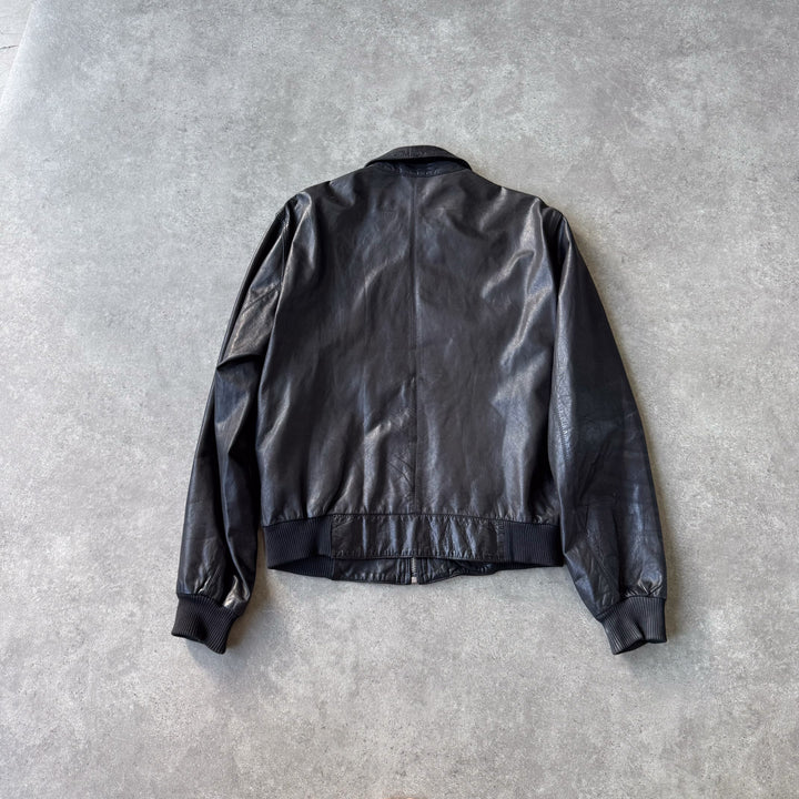 Mulberry Leather Bomber Jacket Black Men's L