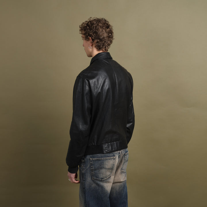 Mulberry Leather Bomber Jacket Black Men's L
