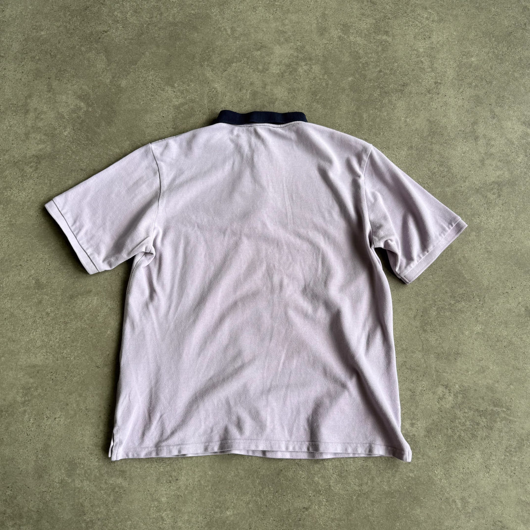 Yves Saint Laurent Polo Shirt Navy Blue & Lilac Men's L