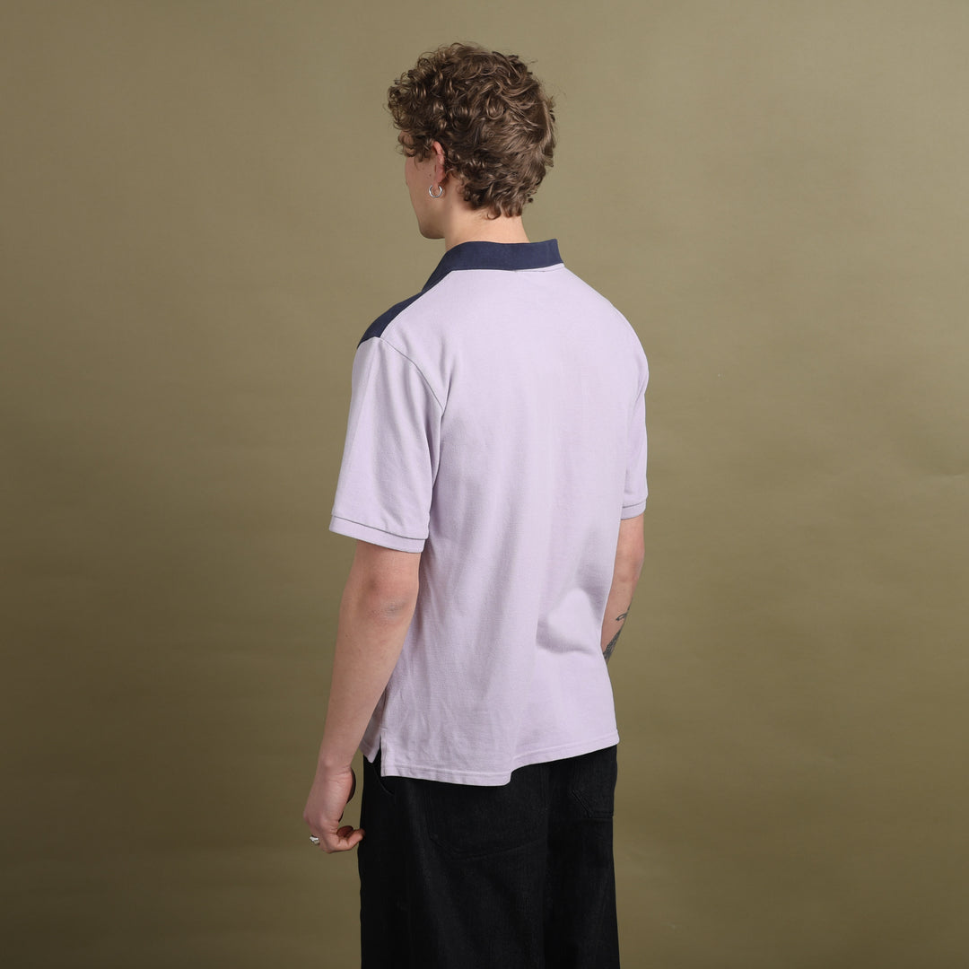 Yves Saint Laurent Polo Shirt Navy Blue & Lilac Men's L