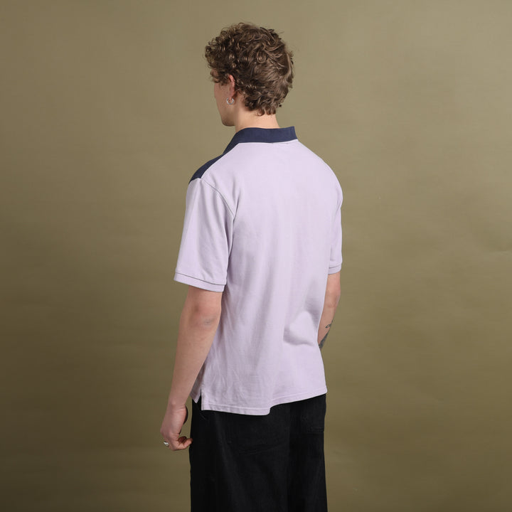Yves Saint Laurent Polo Shirt Navy Blue & Lilac Men's L
