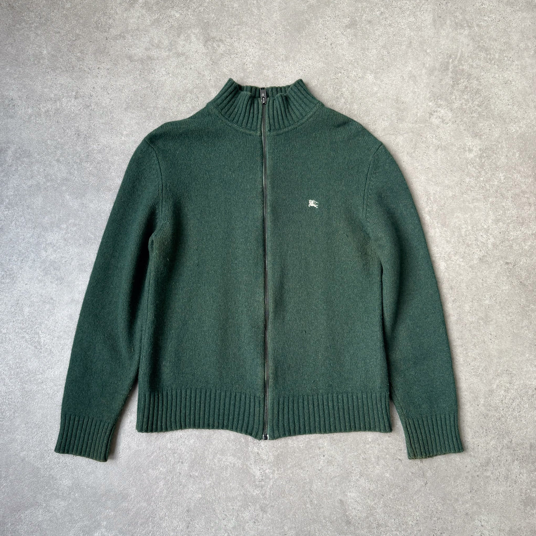 Burberry Full Zip Jumper Forest Green Women's UK 10