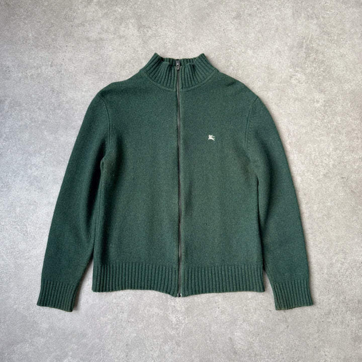 Burberry Full Zip Jumper Forest Green Women's UK 10