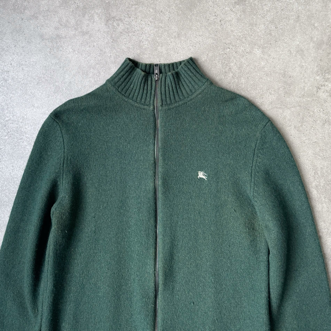 Burberry Full Zip Jumper Forest Green Women's UK 10
