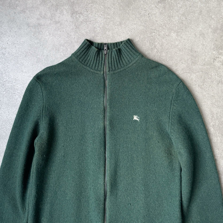 Burberry Full Zip Jumper Forest Green Women's UK 10