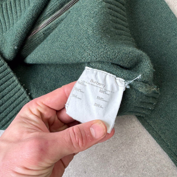 Burberry Full Zip Jumper Forest Green Women's UK 10