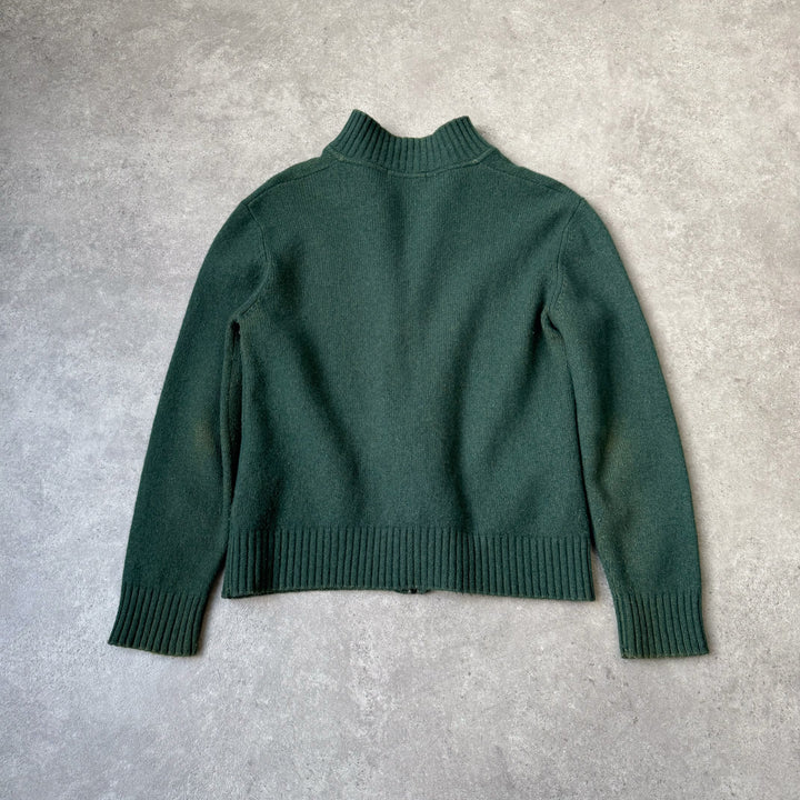Burberry Full Zip Jumper Forest Green Women's UK 10