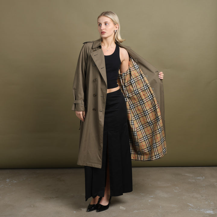 Burberry's Trench Coat Khaki Green Women's UK 10 Long