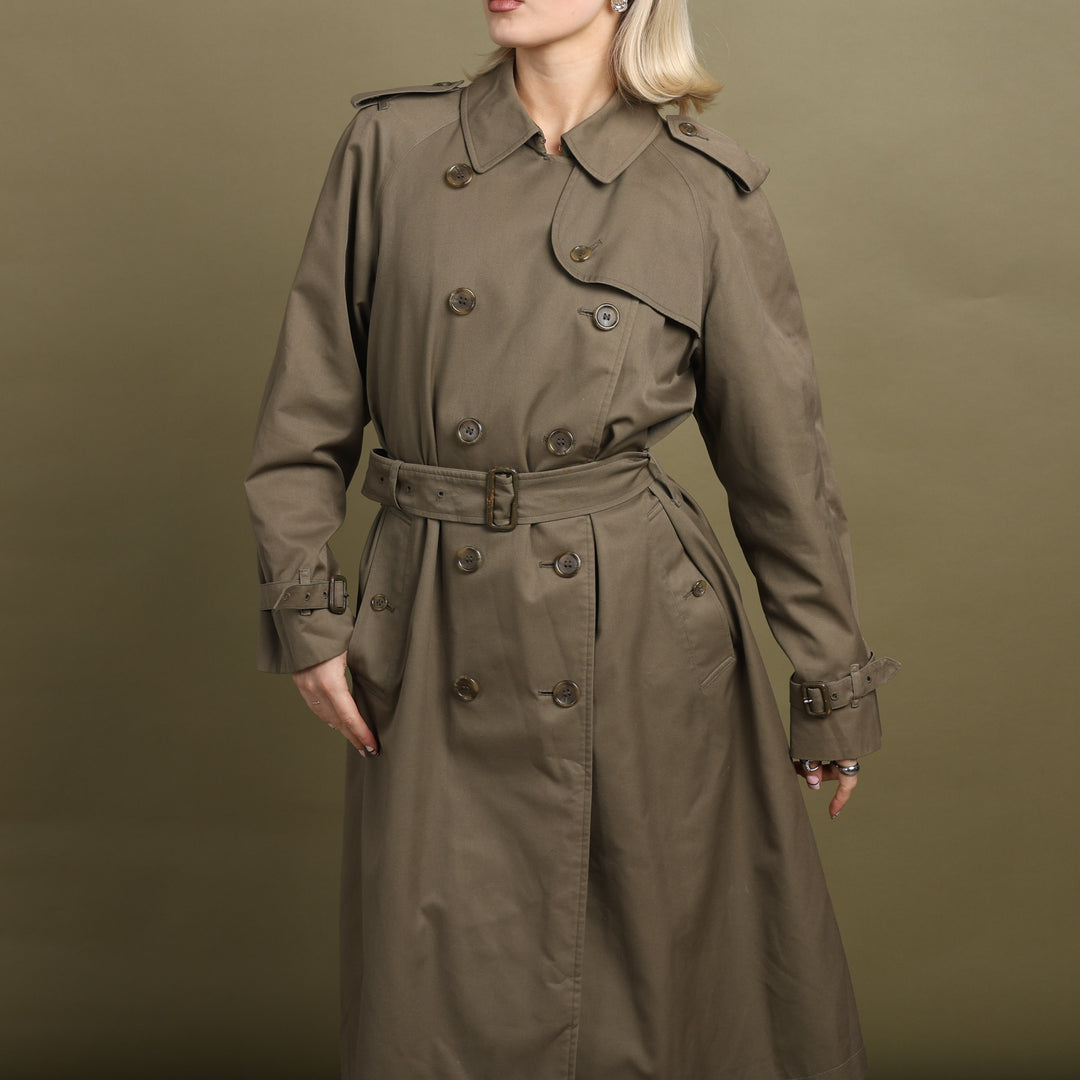 Burberry's Trench Coat Khaki Green Women's UK 10 Long