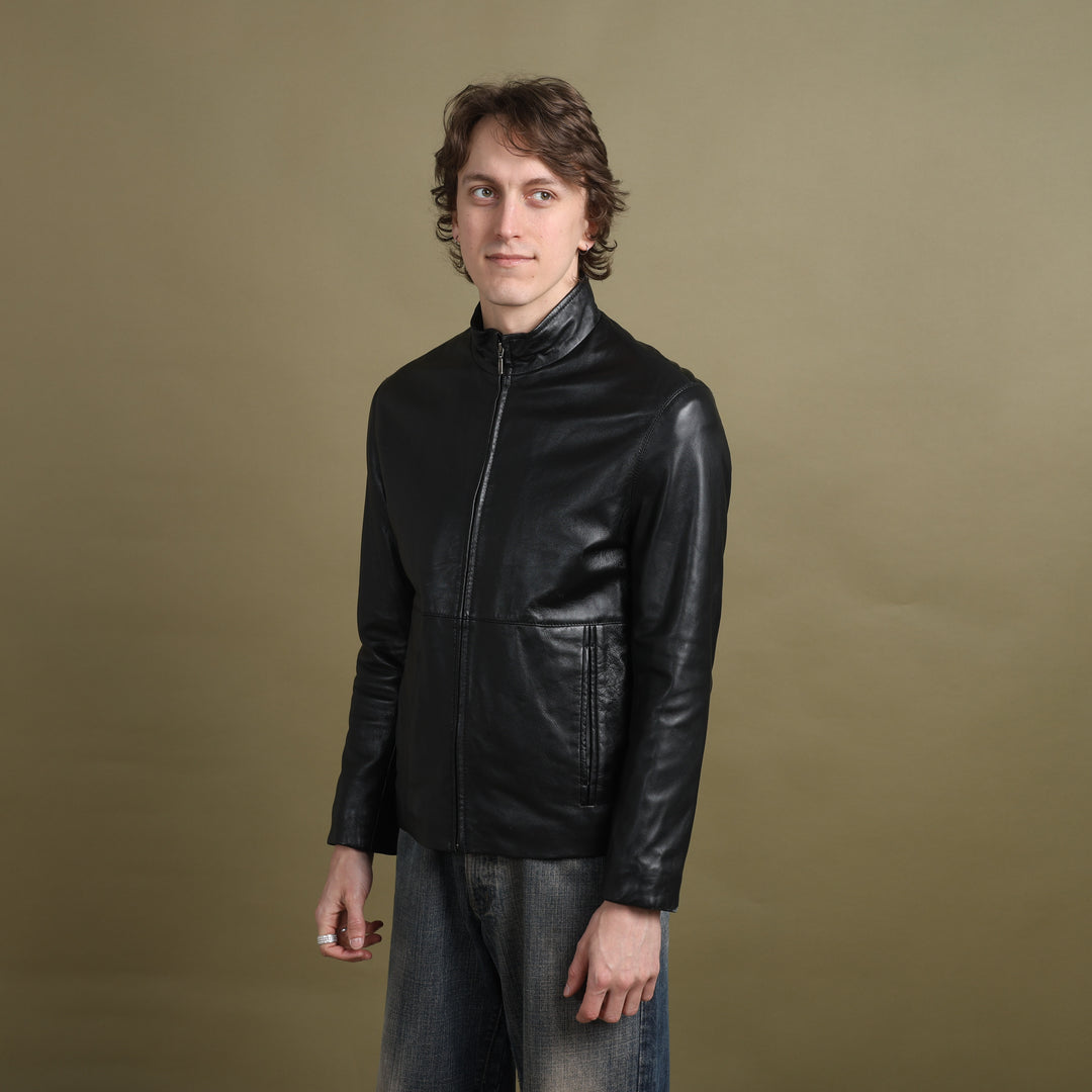 Ciro Citerio Leather Biker Jacket Black Men's S