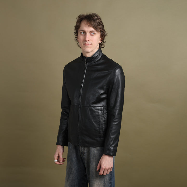 Ciro Citerio Leather Biker Jacket Black Men's S