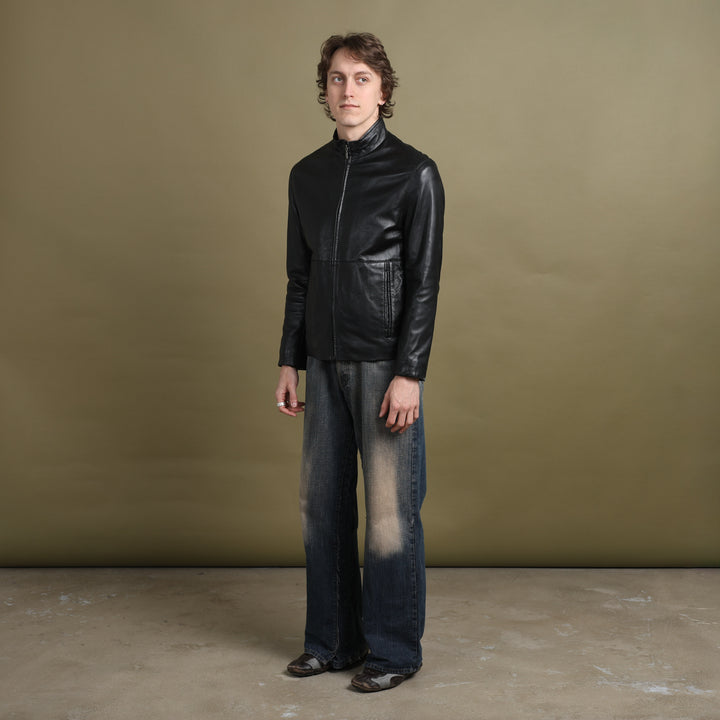 Ciro Citerio Leather Biker Jacket Black Men's S