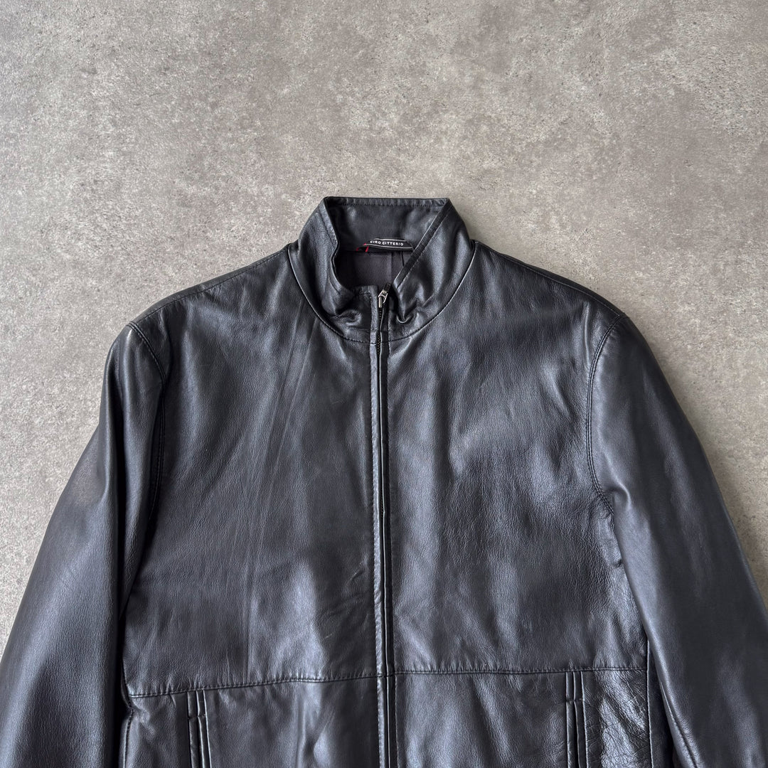 Ciro Citerio Leather Biker Jacket Black Men's S