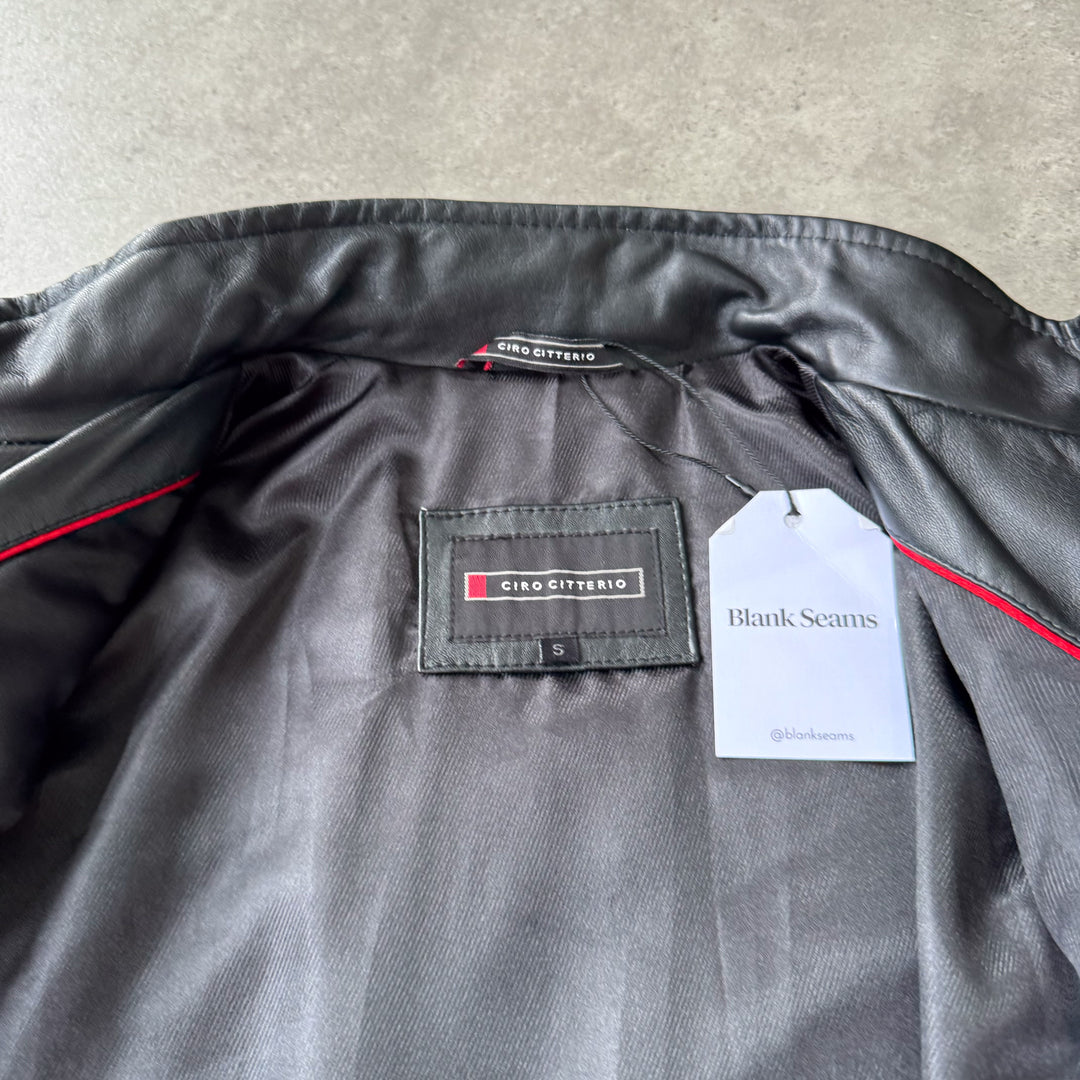Ciro Citerio Leather Biker Jacket Black Men's S