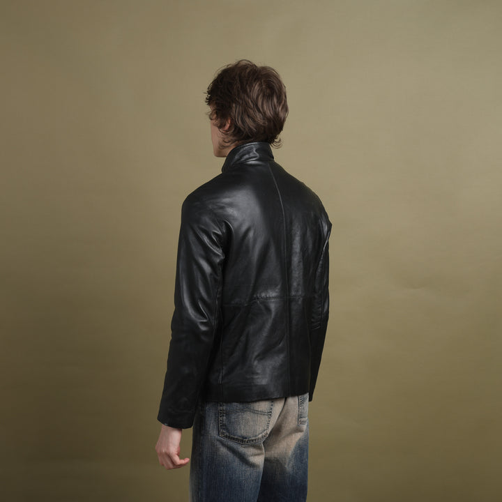 Ciro Citerio Leather Biker Jacket Black Men's S