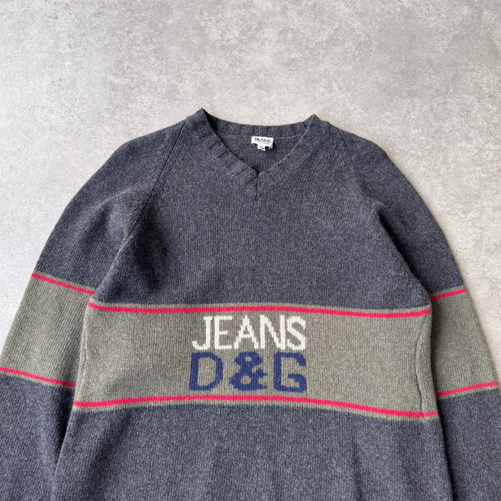 Dolce & Gabbana V-Neck Jumper Grey Men's L