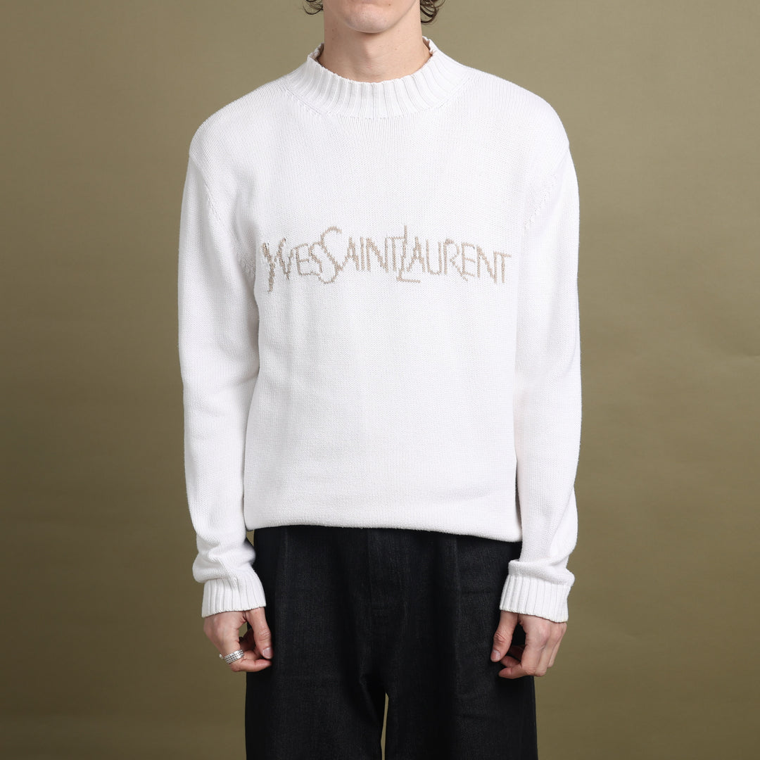 Yves Saint Laurent Mock Neck Jumper Cream & Beige Men's M