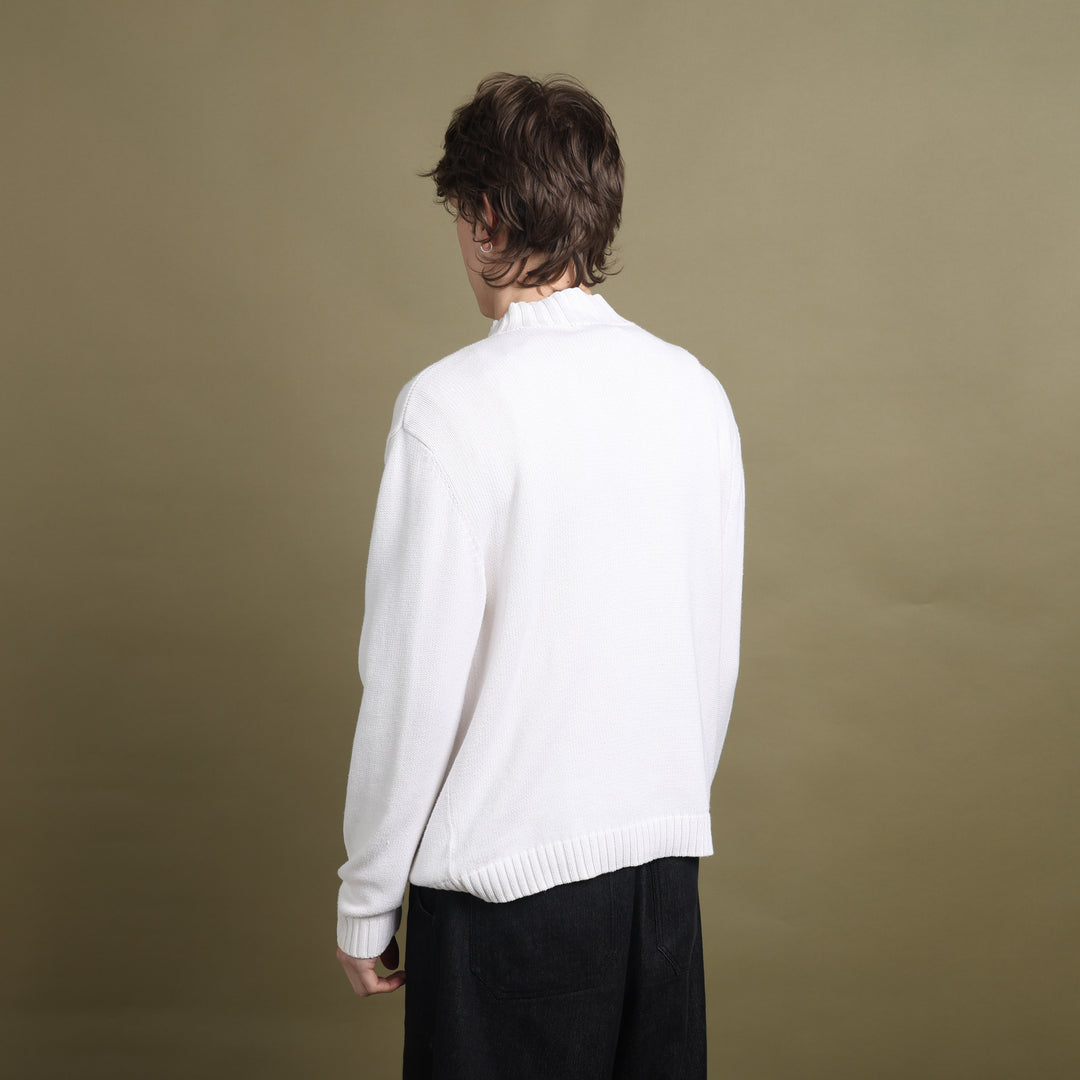 Yves Saint Laurent Mock Neck Jumper Cream & Beige Men's M