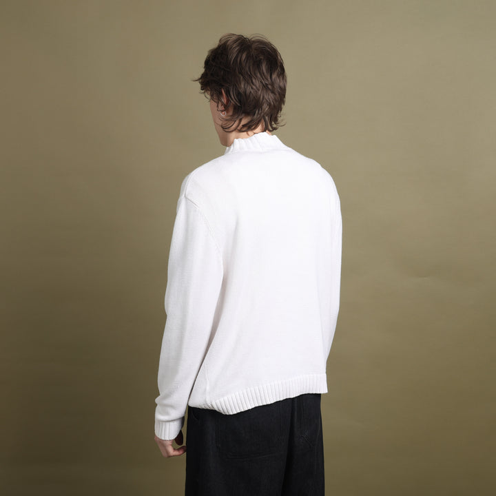 Yves Saint Laurent Mock Neck Jumper Cream & Beige Men's M