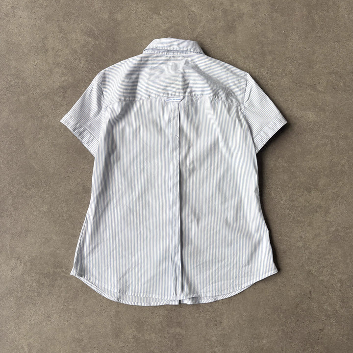 Armani Jeans Short Sleeve Shirt Light Blue & White Women's UK 8