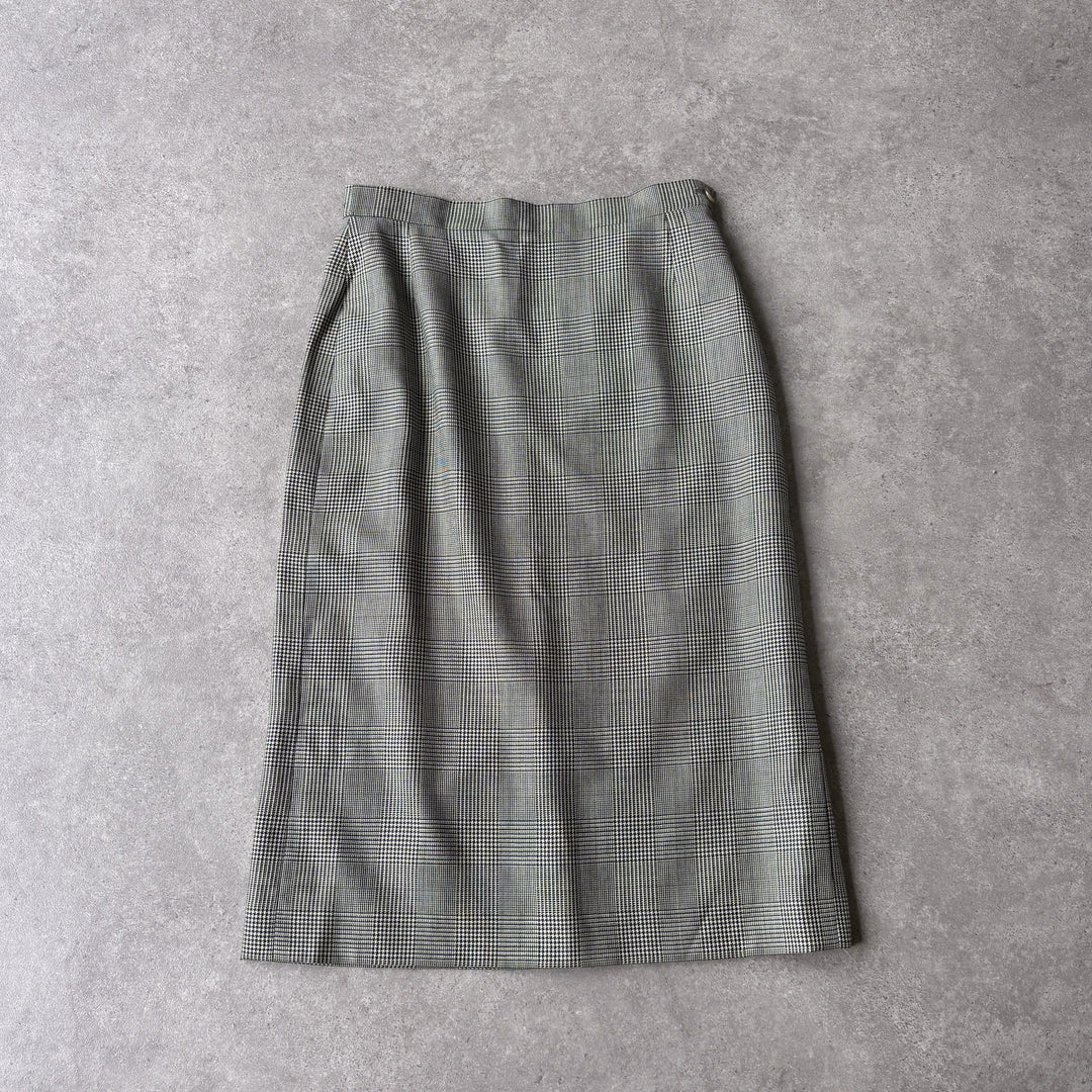 Burberry's Midi Skirt Green & Black Women's UK 8