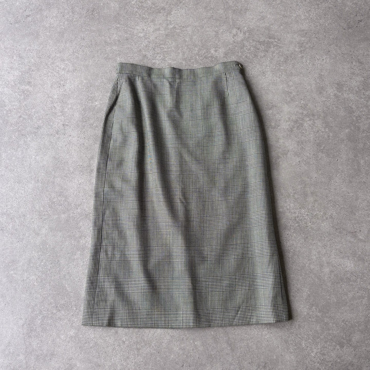 Burberry's Midi Skirt Green & Black Women's UK 8