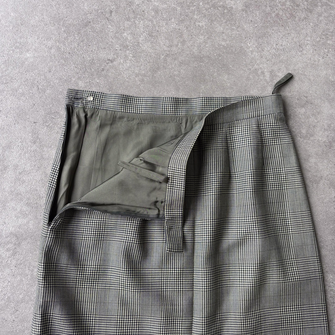 Burberry's Midi Skirt Green & Black Women's UK 8