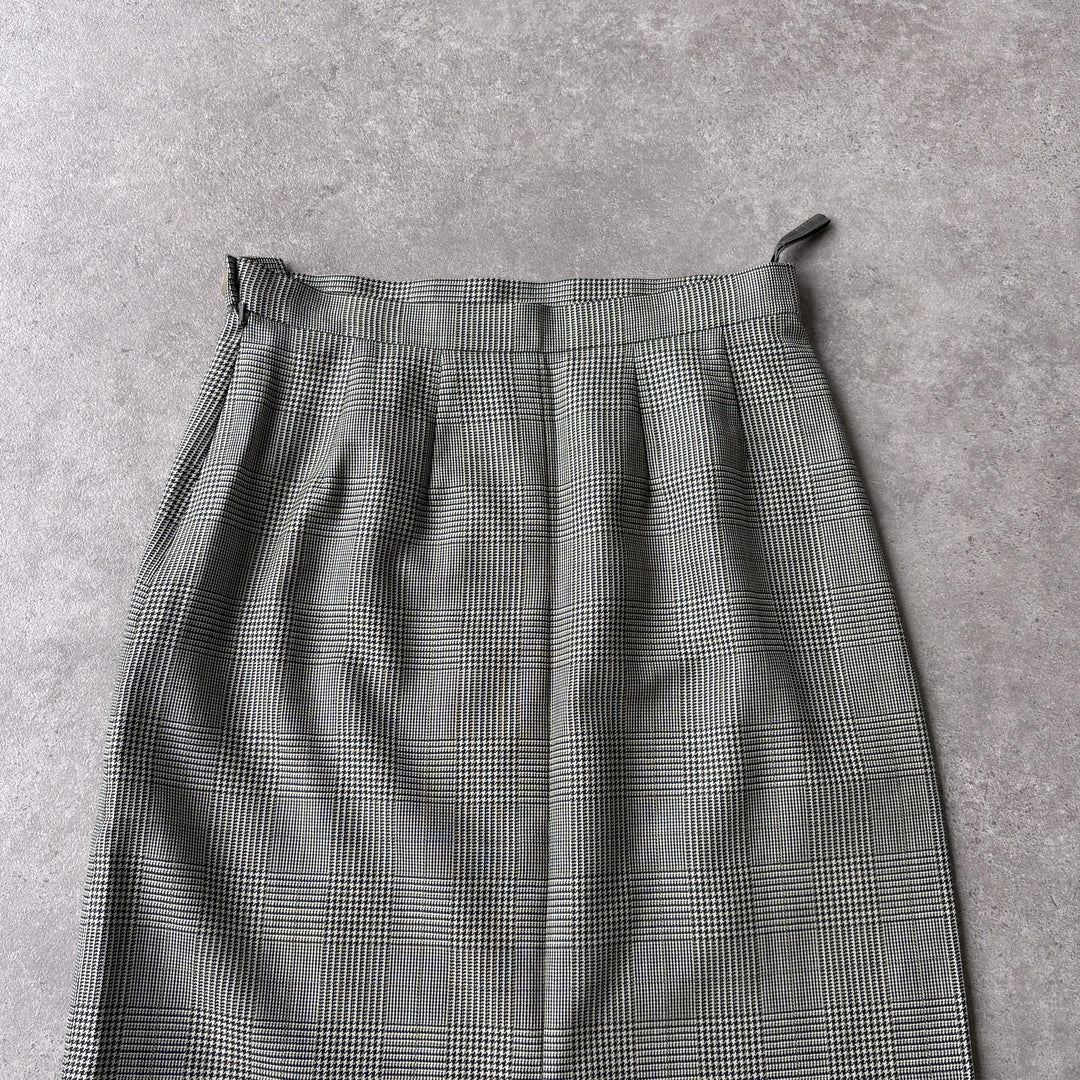 Burberry's Midi Skirt Green & Black Women's UK 8