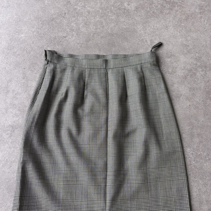 Burberry's Midi Skirt Green & Black Women's UK 8