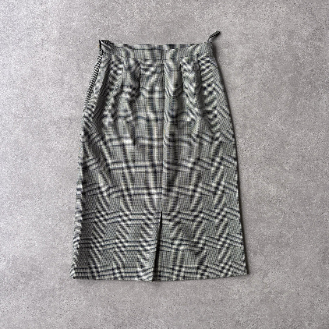 Burberry's Midi Skirt Green & Black Women's UK 8