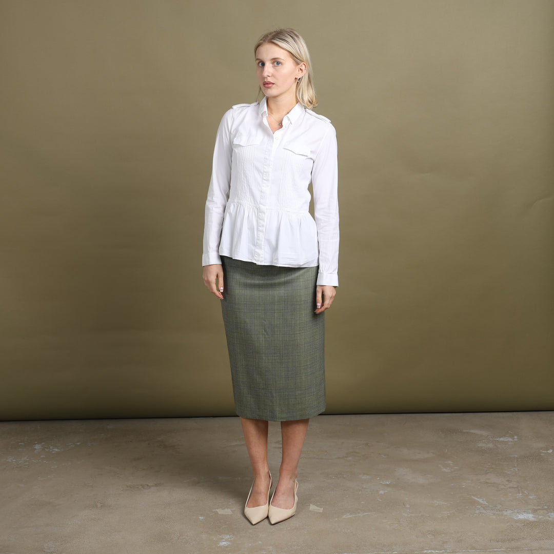 Burberry's Midi Skirt Green & Black Women's UK 8