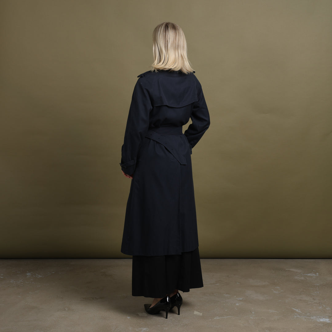 Burberry's Trench Coat Navy Blue Women's UK 10 Long