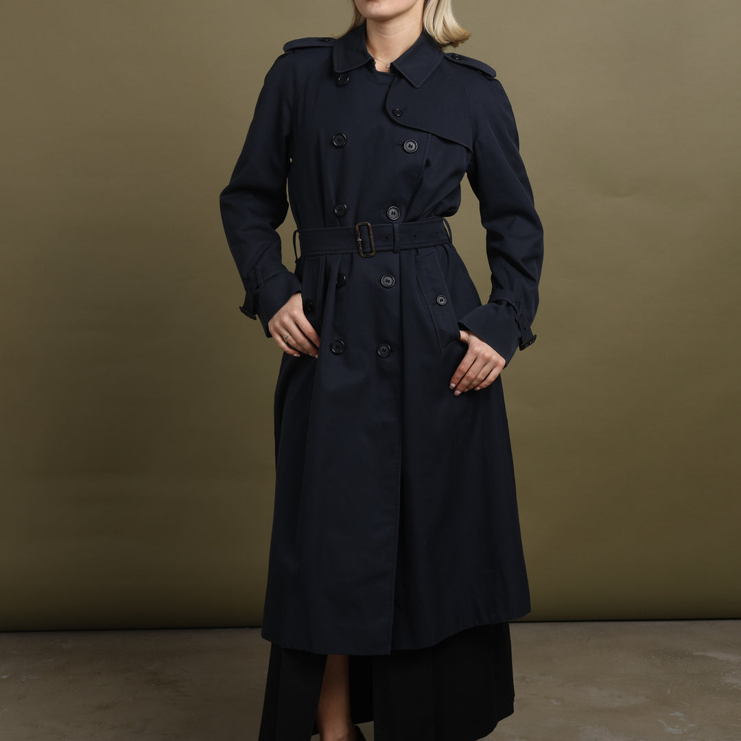 Burberry's Trench Coat Navy Blue Women's UK 10 Long