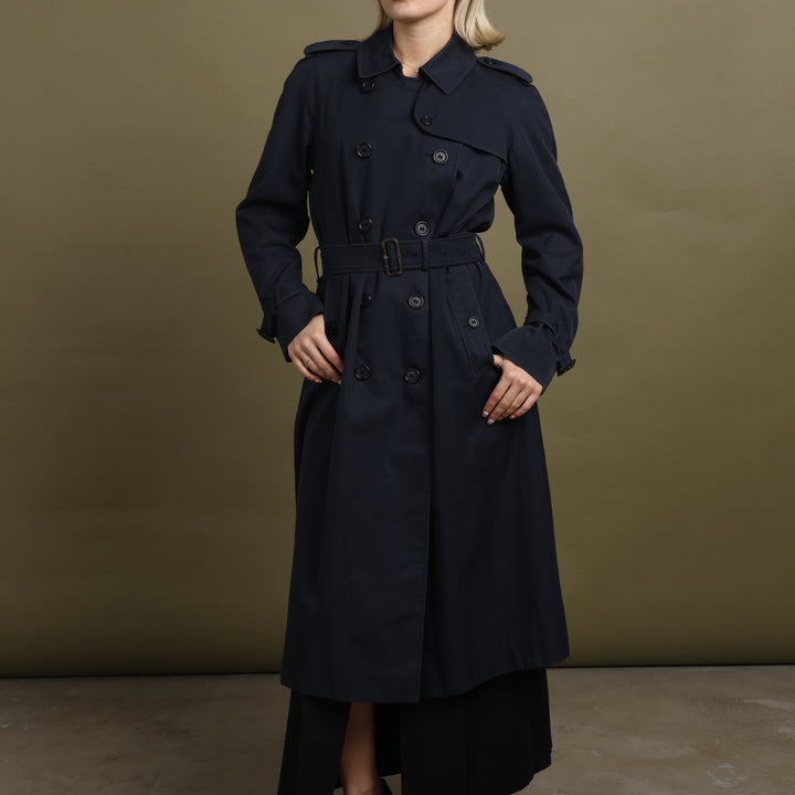 Burberry's Trench Coat Navy Blue Women's UK 10 Long