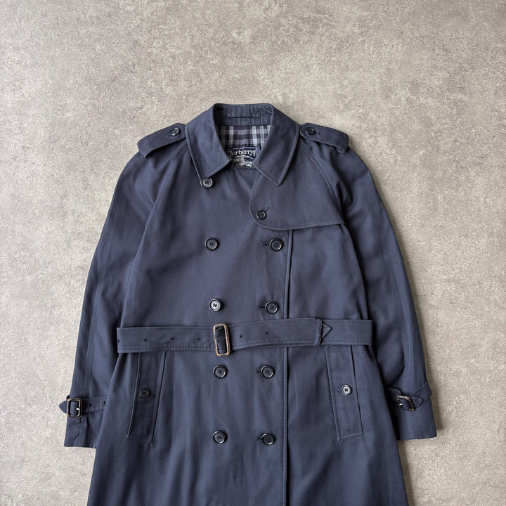 Burberry's Trench Coat Navy Blue Women's UK 10 Long