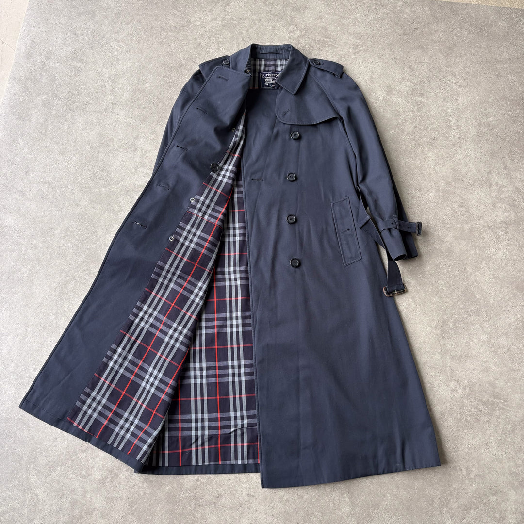 Burberry's Trench Coat Navy Blue Women's UK 10 Long