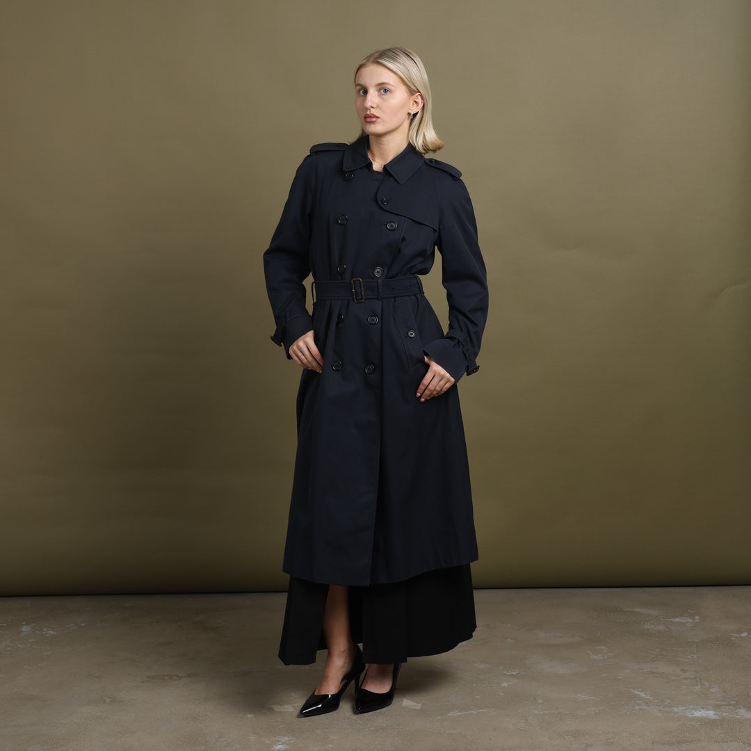 Burberry's Trench Coat Navy Blue Women's UK 10 Long