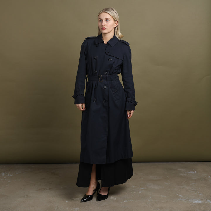 Burberry's Trench Coat Navy Blue Women's UK 10 Long