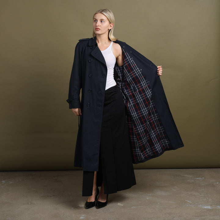 Burberry's Trench Coat Navy Blue Women's UK 10 Long
