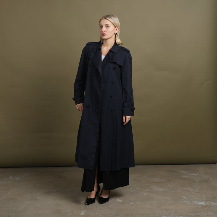 Burberry's Trench Coat Navy Blue Women's UK 10 Long