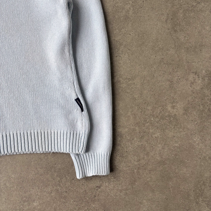 Thomas Burberry Crew Neck Jumper Baby Blue Women's UK 10