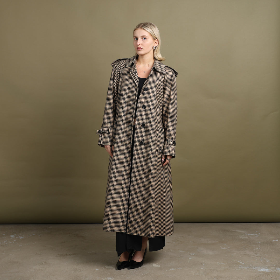 Aquascutum Trench Coat Beige & Black Women's UK 12
