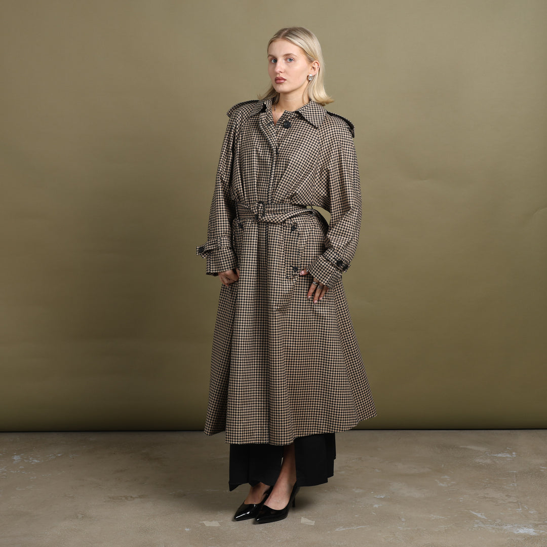 Aquascutum Trench Coat Beige & Black Women's UK 12