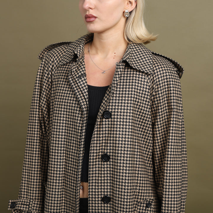 Aquascutum Trench Coat Beige & Black Women's UK 12