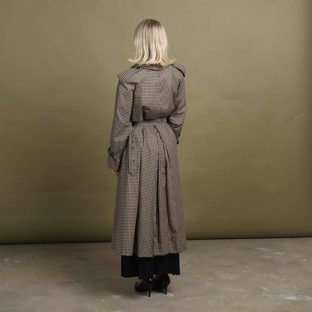 Aquascutum Trench Coat Beige & Black Women's UK 12