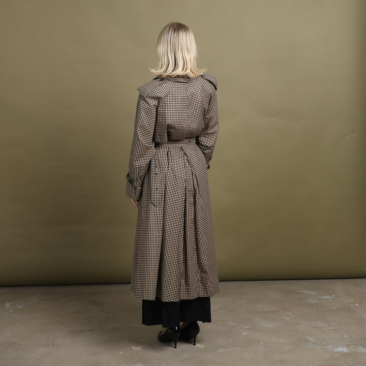 Aquascutum Trench Coat Beige & Black Women's UK 12