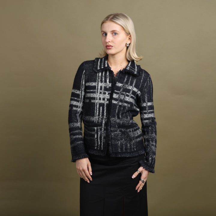 Giorgio Armani Cardigan Midnight Blue & Grey Women's UK 8