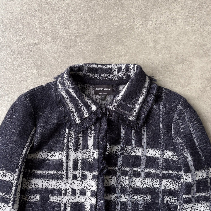 Giorgio Armani Cardigan Midnight Blue & Grey Women's UK 8