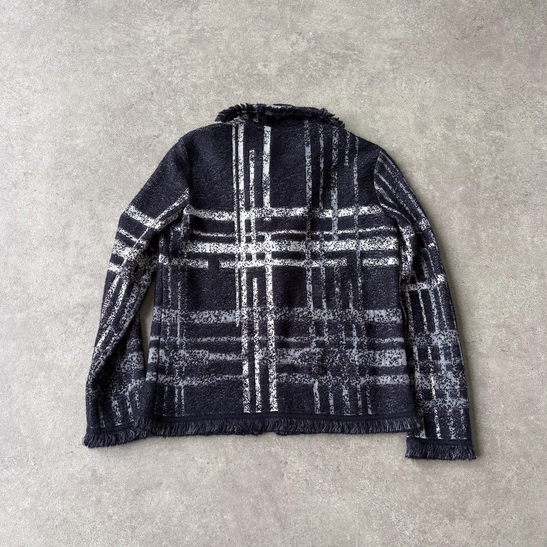 Giorgio Armani Cardigan Midnight Blue & Grey Women's UK 8