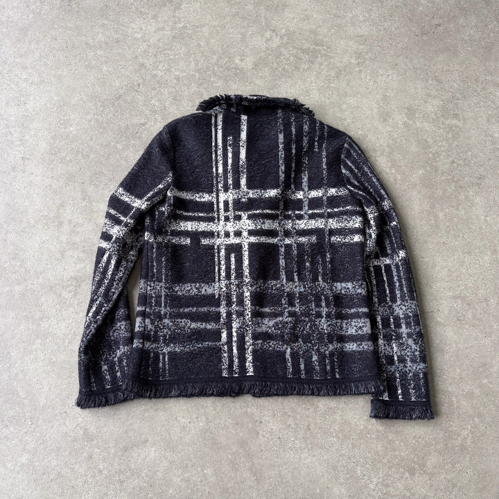 Giorgio Armani Cardigan Midnight Blue & Grey Women's UK 8